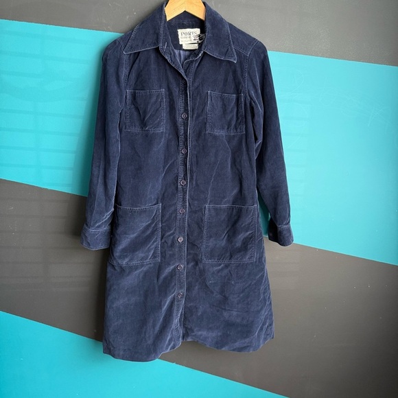 Blue Buttoned Tie Front Long Sleeve Dress - Picture 3 of 11